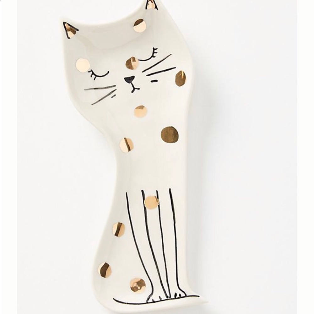 Anthropologie Cat Polka Dot Spoon Rest - Picture 2 of 2